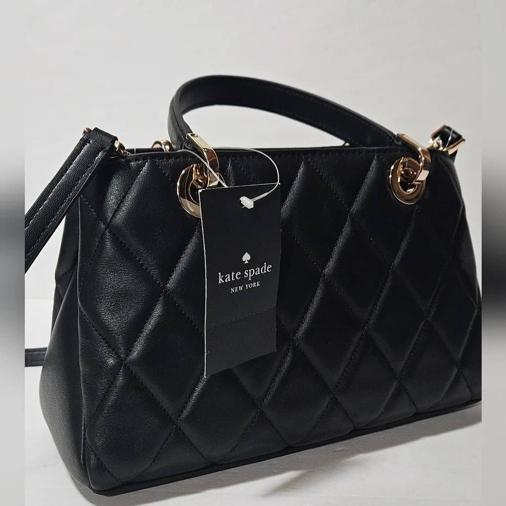 NWT Kate Spade Carey Small Quilted Sullivan Satchel Black - Picture 4 of 7